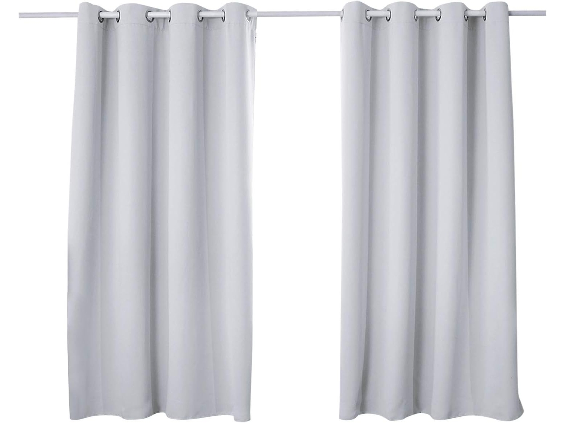 Conjunto De 2 Cortinas Térmicas Rootz - Cortinas Blackout Opacas - Isolamento Térmico - Redução De Ruído - Branco - 135x175cm