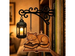 Lanterna Decorativa Para Estantes, Com Um Pingente Plano Em Forma De Gato 2d