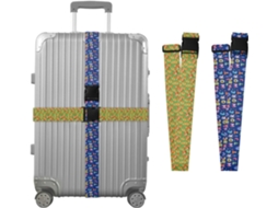 Conjunto De 2 Cintas Para Bagagem Estampa Raposa Com O Alfabeto Aquarela Resistentes E Ajustáveis Viagens Mão