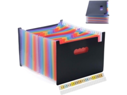 Pasta Organizadora Sanfonada A4 com 24 Compartimentos, Caixa de Arquivo, Extensível para Arquivos BRILVIBERA (multicolorida)