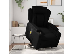 Vidaxl Poltrona Reclinável Elevatória Elétrica Couro Artificial Preto