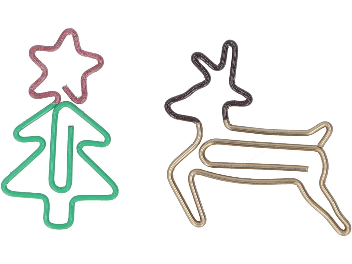 100-clips De Papel Decorativos Em Formato Árvore Natal E Rena, De Metal, Mini Clips Impermeáveis Escritório, Escola