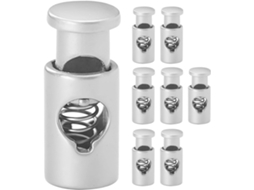 Conjunto De 8 Prendedores Metal Para Espetos Bambu E Aço, Pinças Reutilizáveis Para Churrasco, Mecanismo De Travamento