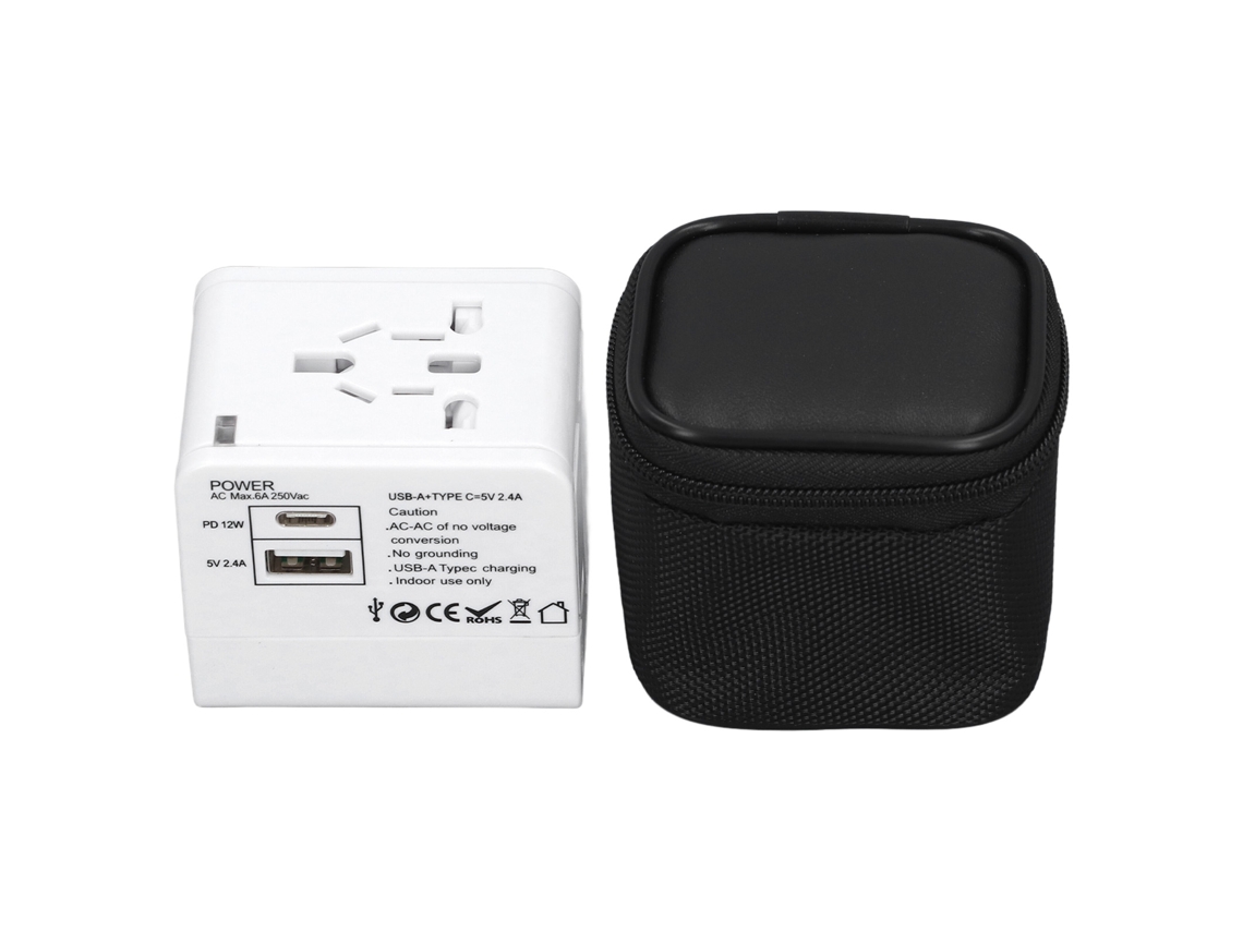 Adaptador De Viagem Laxiscreed Com Interfaces Duplas Para Vários Países
