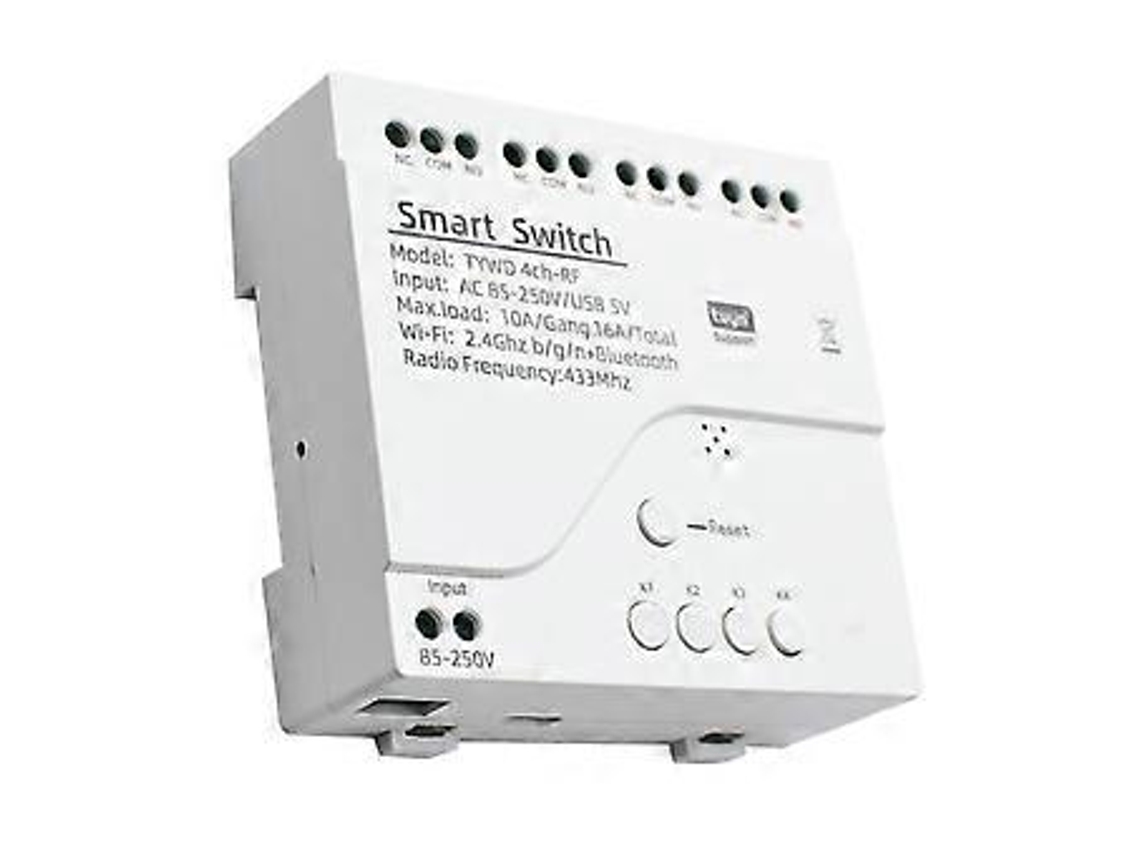 Módulo De Interruptor De Motor Tuya Smart Wifi Rf 433 Controle Remoto Por Rádio 4 Canais Relé De Avanço Para Alexa Home, 4 Slowmoose
