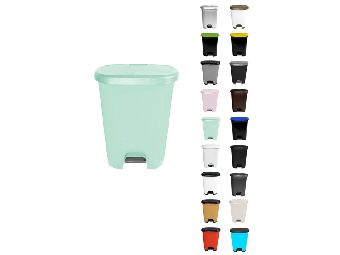 Cubo Basura Plástico Moderno | Apertura Con Pedal | Cubo Reciclar Verde Agua - Verde Agua 27 Litros