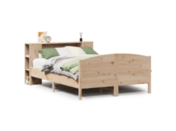 Cama com Estante Sem Colchão 135x190 Cm Pinho Maciço MAISON EXCLUSIVE