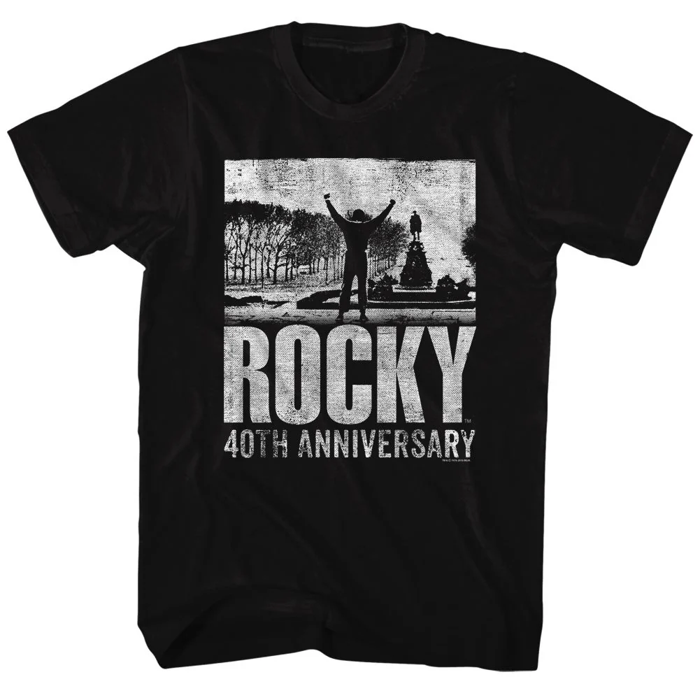 Unisex Adult T-shirt Rockinstone Rocky Movie 40th Anniversary 2 Black Sizexxl