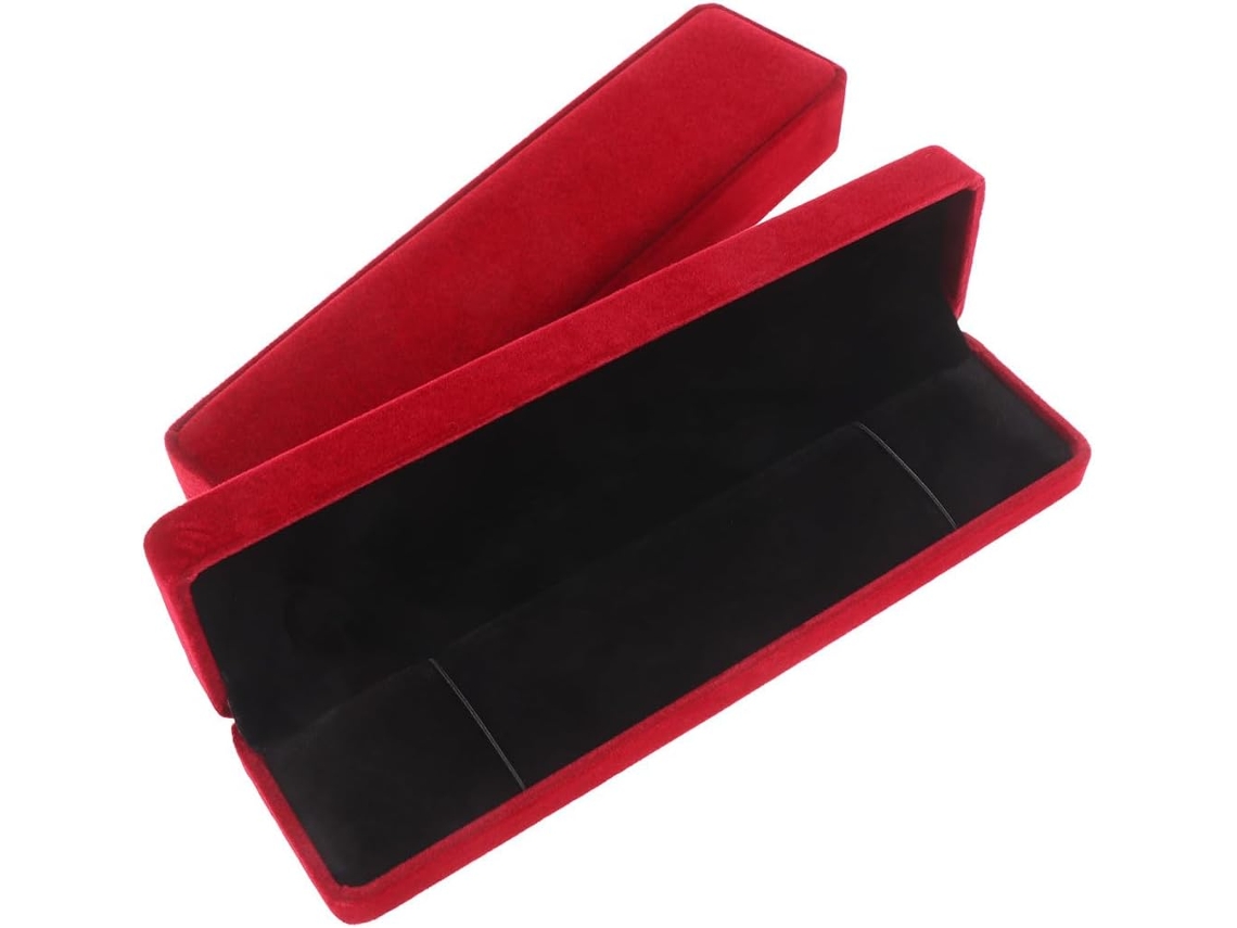 Conjunto 2 Caixas Joias Flanela Vermelho Vinho Guardar Colares Brincos Anéis Elegantes Práticas Perfeitas GOKOCO