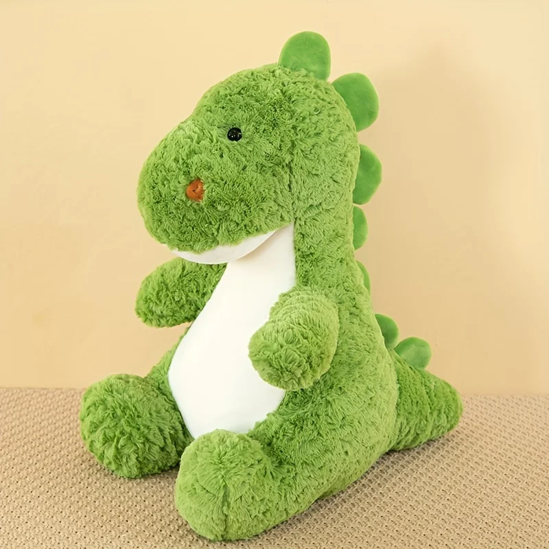 (verde Militar, 38 Cm) Dinossauro De Pelúcia, Fofo E Macio.
