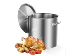 Tacho Inox 50l Com Tampa E Pegas Laterais Para Sopas E Guisados Tekmaquinas