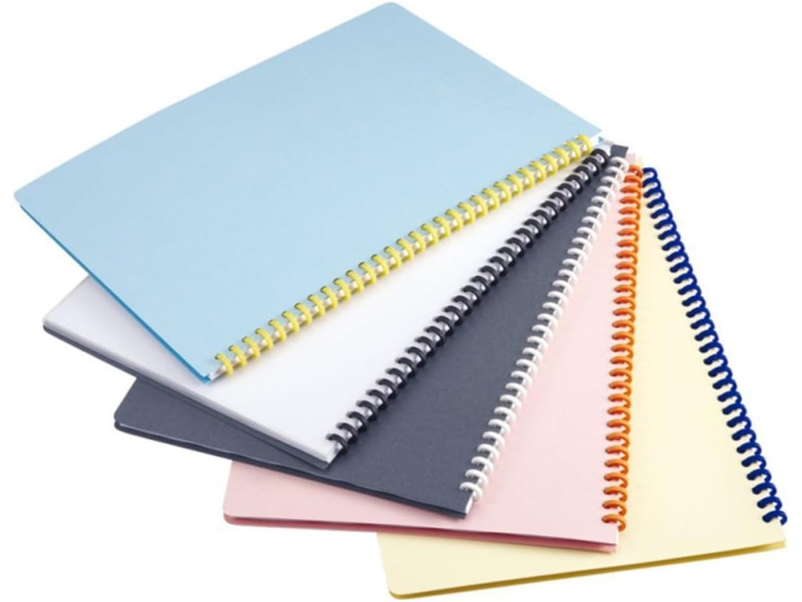 Conjunto De 5 Dobradiças Pretas 30 Furos Para Cadernos E Folhas Soltas, Em Plástico, Para Livros