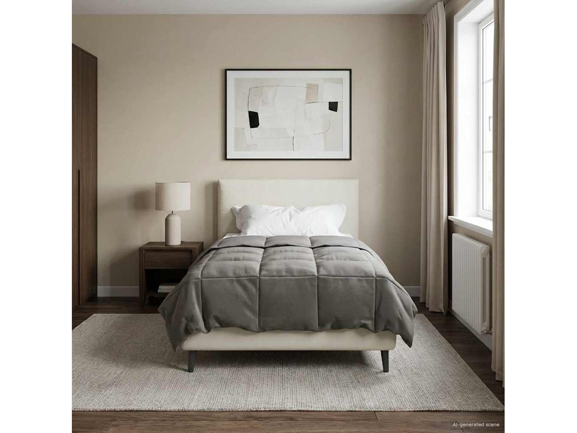 Vidaxl Duvet De Ano Inteiro Cinzento-claro 155 X 200 Cm Microfibra