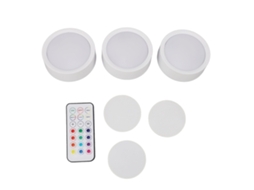 2026 luz Led de Puck com Controle Remoto 13 Cores Sem Fio para Armários, Gabinetes, Encimeras e Cozinha