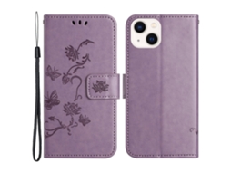 Capa Para Iphone 15 Plus Pele Sintética Roxo