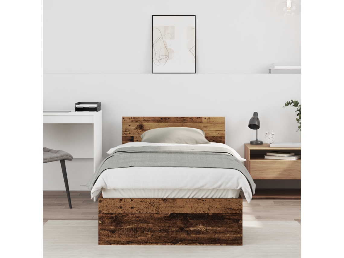 Estrutura De Cama Madeira Velha 90x200 Cm Madeira Ingenheirada