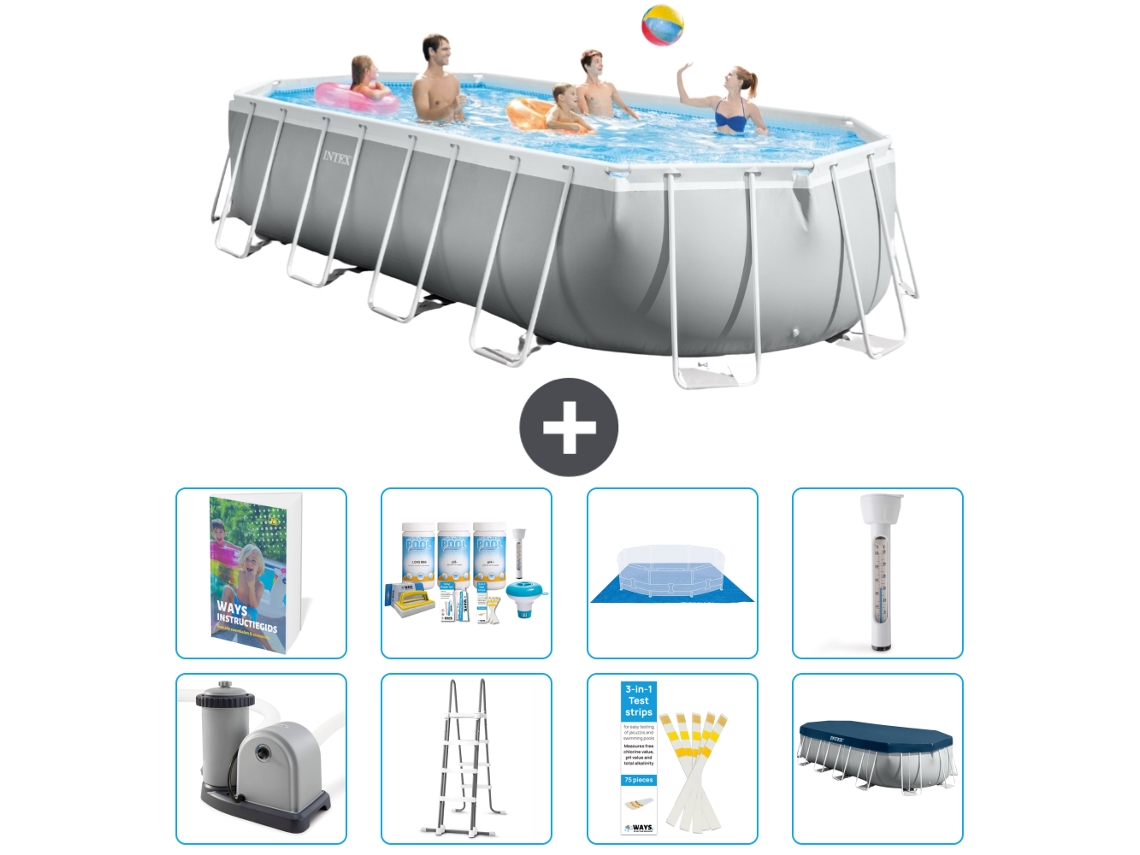 Intex Piscina Prism Frame Oval - 610x305x122 Cm - 9-peças S574