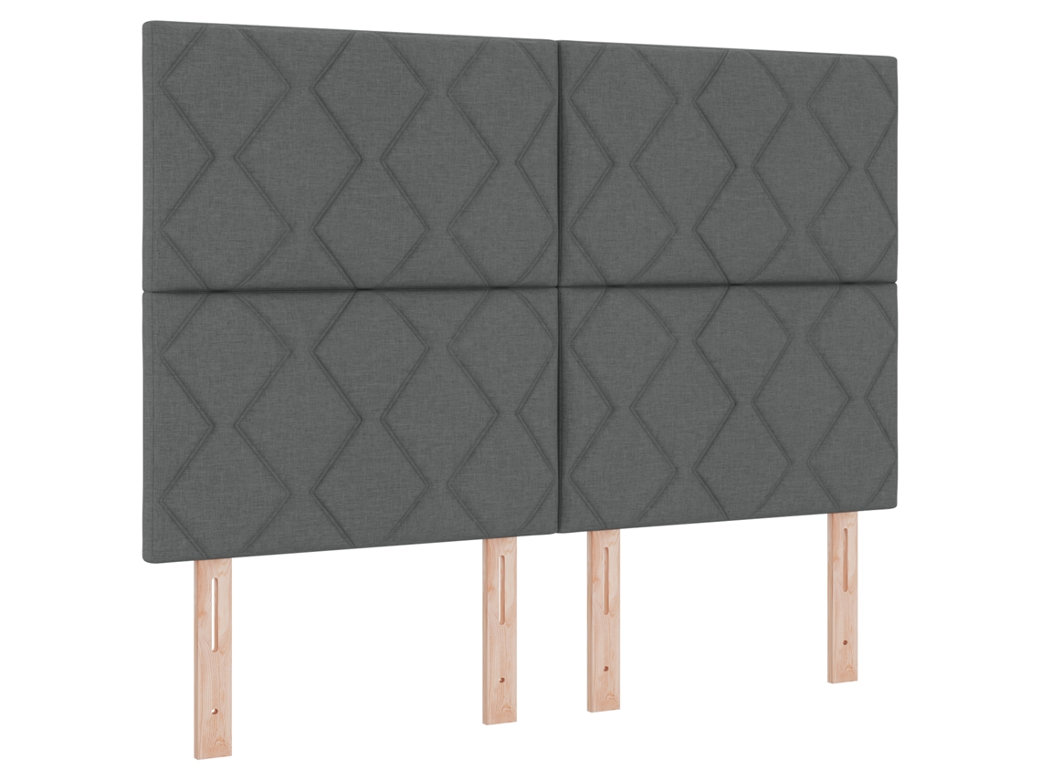 Cama Com Estrado E Colchão  Com Luz Led Em Cinza Escuro, Vidaxl, Tecido (140x190 Cm)