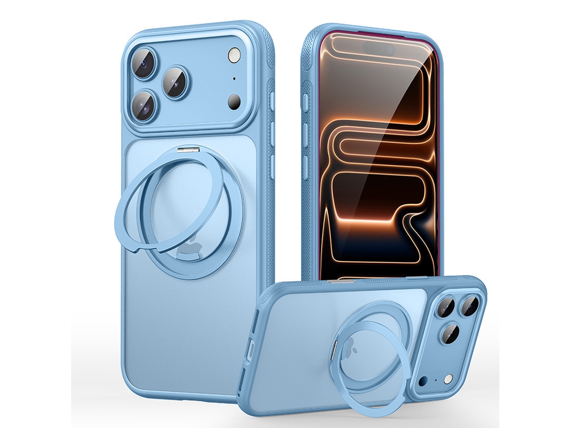 Capa Protetora Hibbent Para Iphone 18 Pro Max Com Suporte (azul)