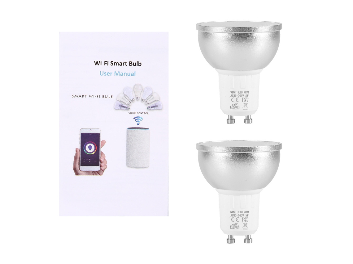Lâmpada LED inteligente com Wi-Fi (compatível com controle de voz via Wi-Fi e regulagem de intensidade RGB)