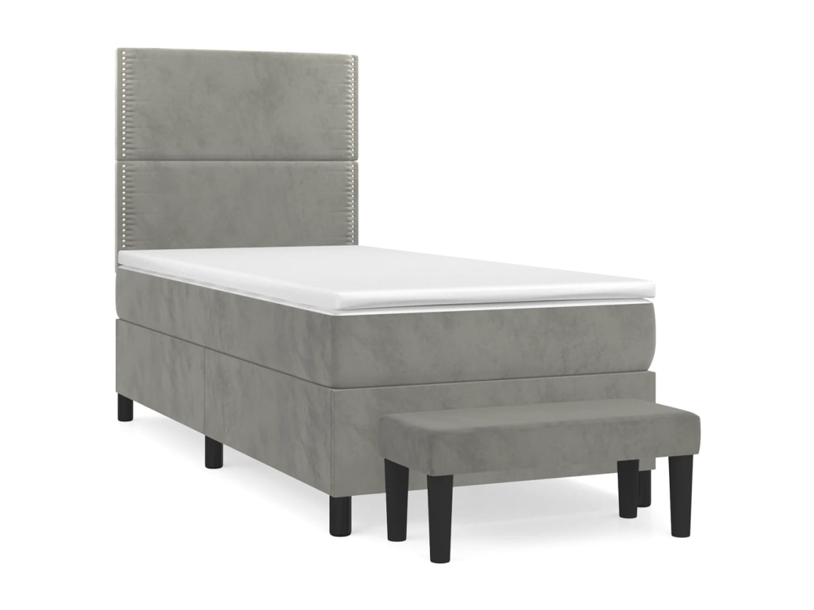 Box Spring Bed, Box Spring Beds Vidaxl Cinzeto Veludo (100 X 200 Cm)