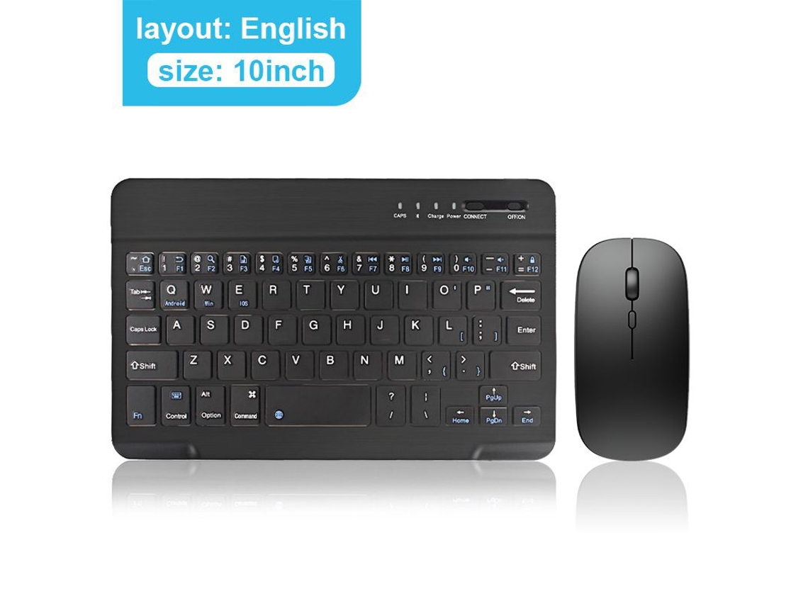 Teclado E Mouse Sem Fio Mini Teclado Bluetooth Recarregável Para Ipad, Celular E Tablet Aquaforge