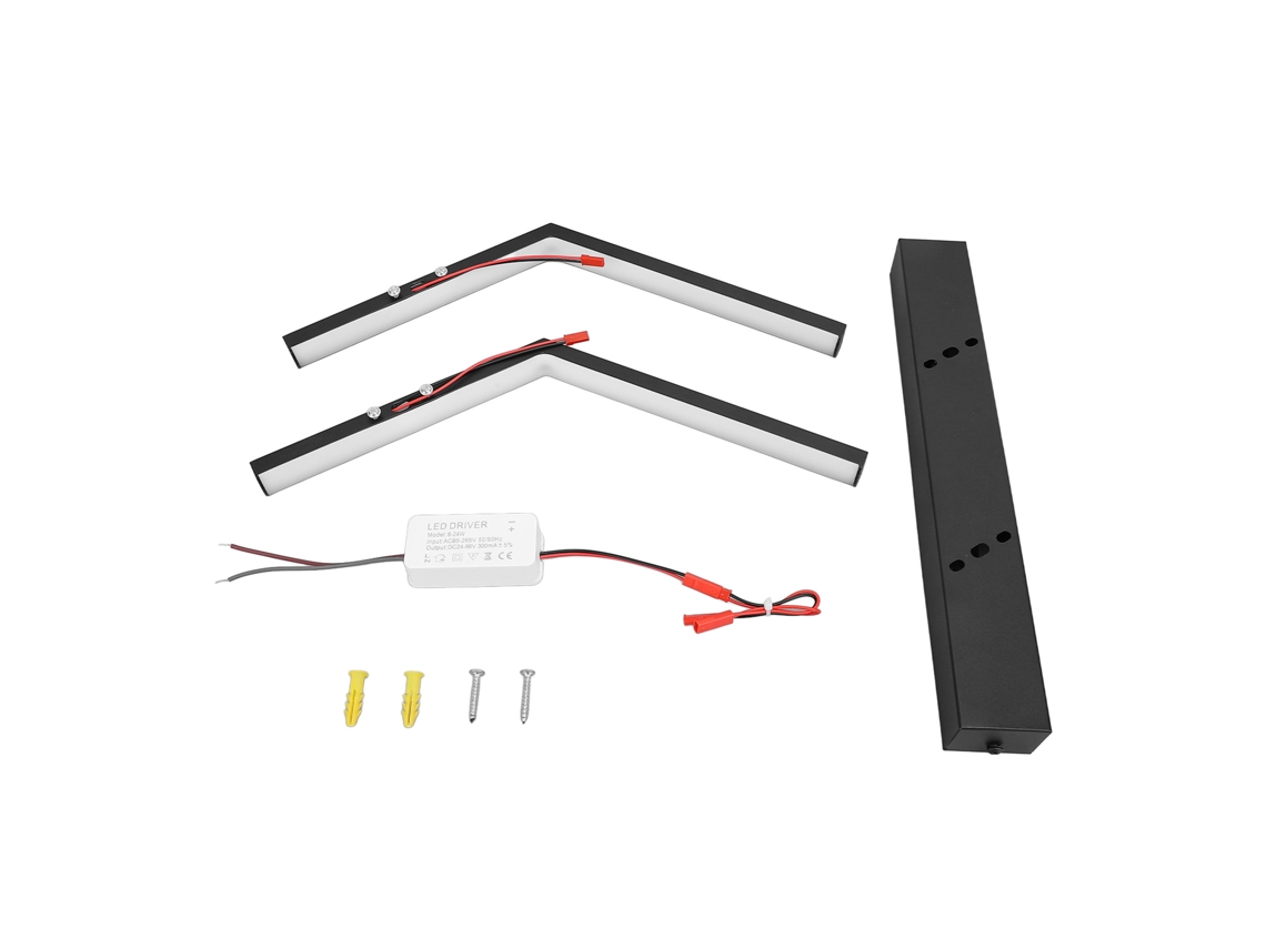 Luminária de Parede Led Moderna Minimalista Preta 3 Temperaturas