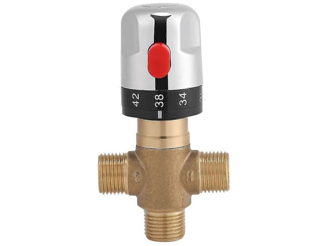 Llc Válvula Misturadora Termostática Em Latão Maciço G1/2 Para Controle De Temperatura Da Água Em Sistemas De Chuveiro E Lavatórios