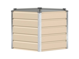 Conjunto 1 Jardineira De Aço Vidaxl Branco Aço (129 X 129 X 75 Cm)