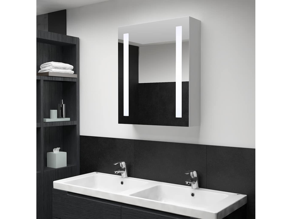 Vidaxl Armário Espelhado Para Casa De Banho Com Led 50x13x70 Cm