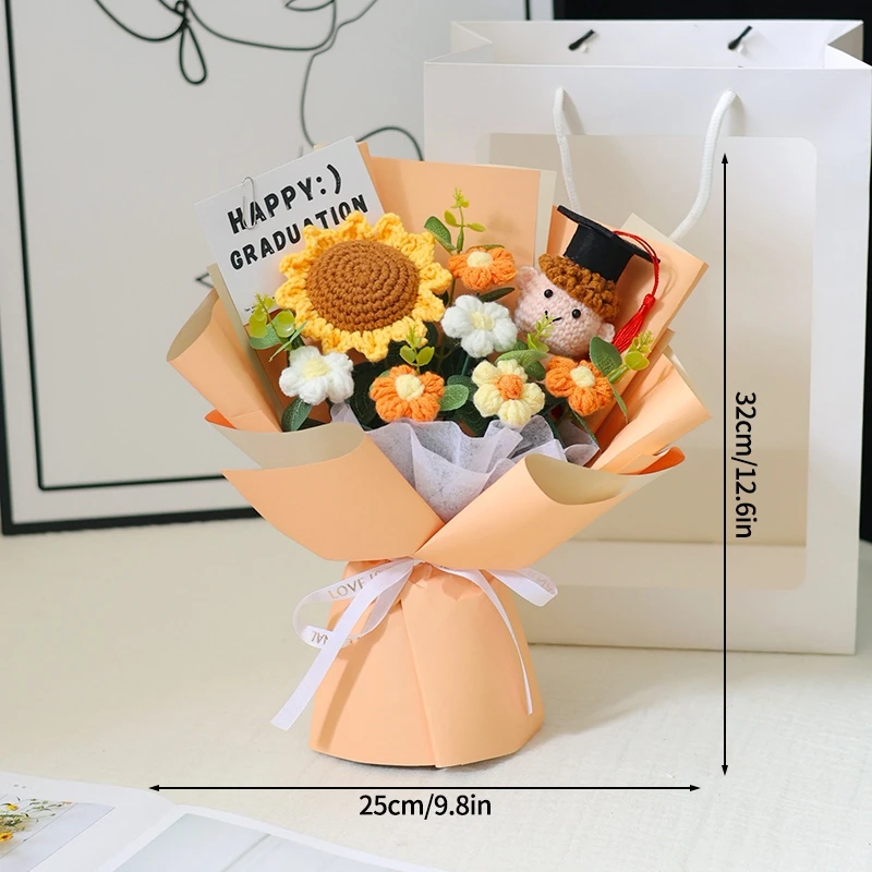 Flores De Crochê, Buquês Para Formatura, Flores Tricotadas Prontas