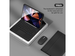 Capa Com Teclado E Mouse Sem Fio Para Ipad 10.9 , Protetora De Pu Aba (preta) (2022) Tuotuo (2022)