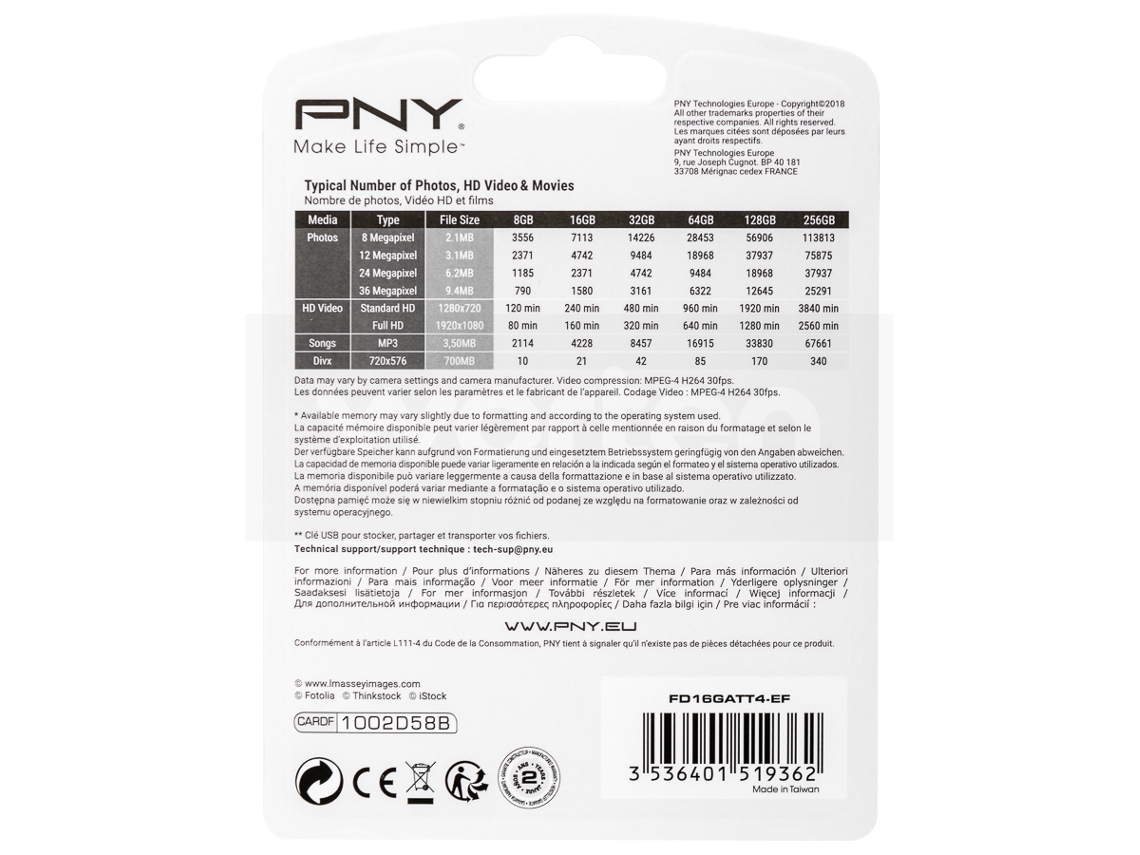 Pen USB PNY 16GB Attaché 4 USB2.0 Preto