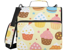 Pasta Com Zíper, Alça De Ombro E Mão, Vários Bolsos, 3, 8cm 1, 5 Polegadas, Bolsa Organizadora Com 3 Argolas, Fichário