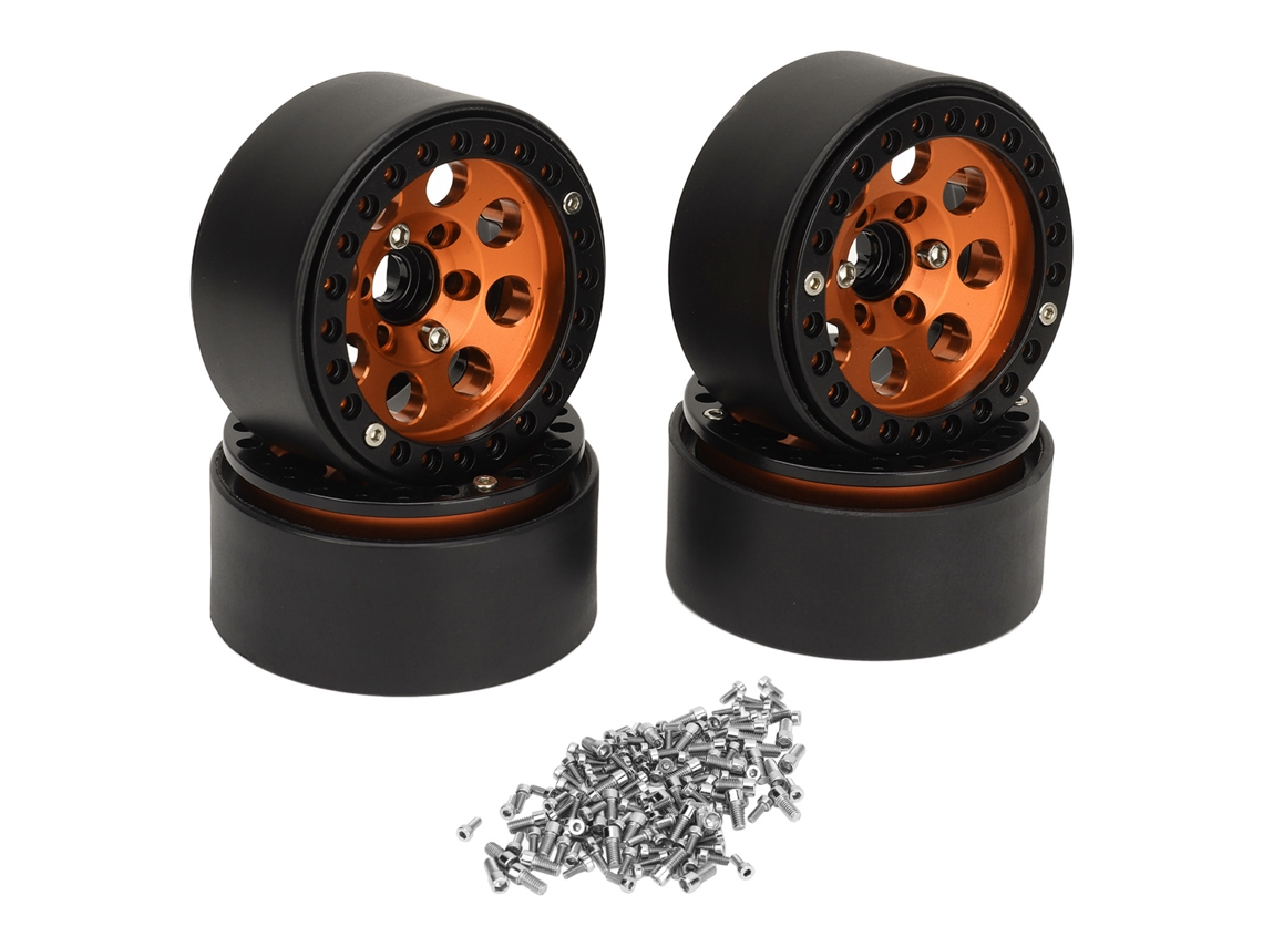 Mali aro de Roda Rc 1.9 Polegada de Liga de Alumínio Estável para Axial Scx10 Ii Iii Ouro 4 Peças