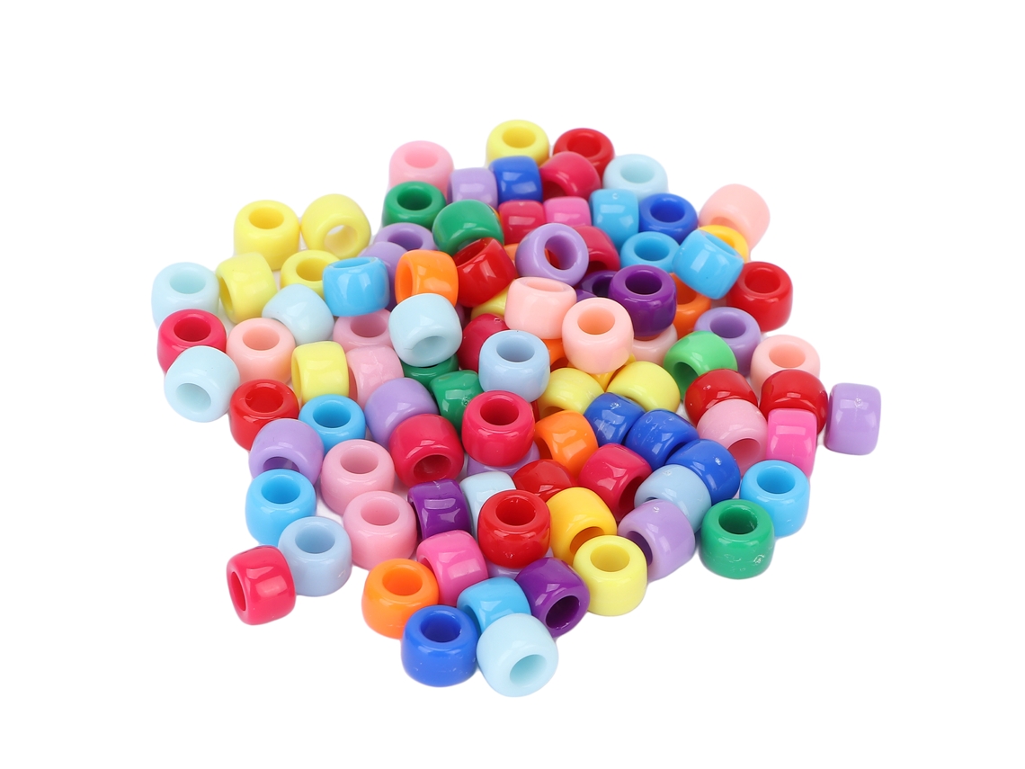 2026 100 peças de contas para cabelo e barba para projetos de design DIY simples. Tamanho perfeito. Material plástico leve.