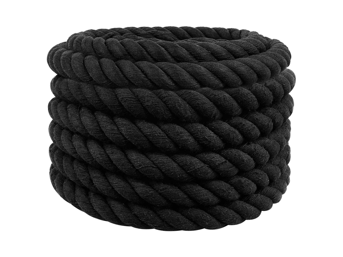 Vidaxl Corda De Algodão 60 Mm 5 M Preto 100% Algodão