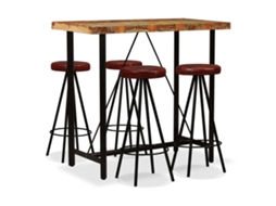 Bar Set, Bar Sets Vidaxl Marrom Couro