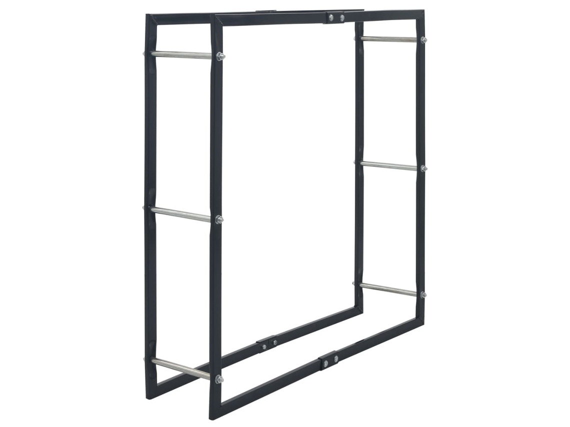 Firewood Rack, Firewood Racks Vidaxl Preto Aço (100 X 25 X 100 Cm)
