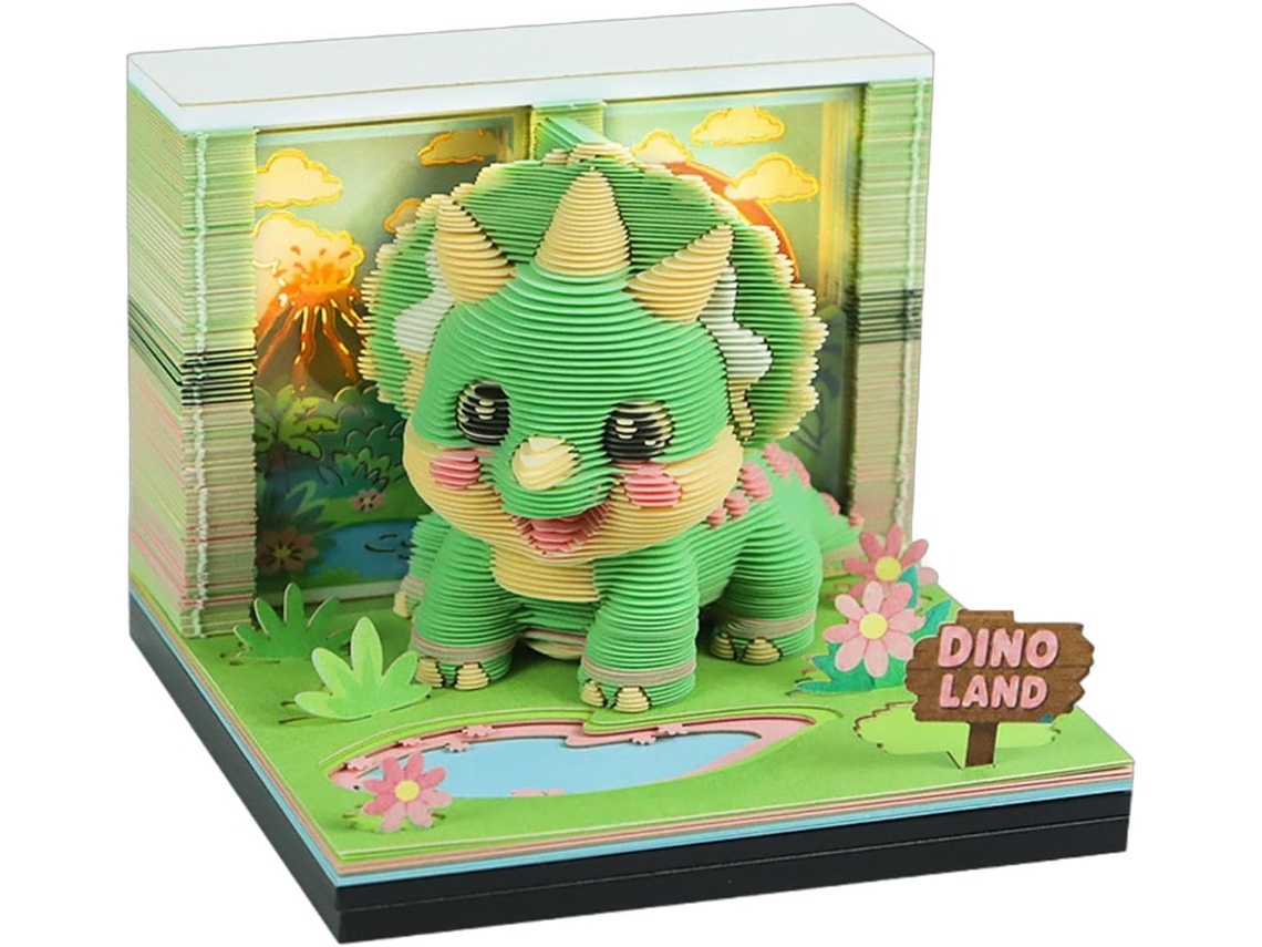 Calendário 3D 2027, Bloco de Notas Divertido com Páginas Destacáveis de Dinossauros