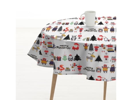 Toalha de Mesa MUARE HOME Christmas (Diámetro 180 - Algodão - Multicor)