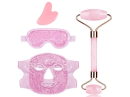 Máscara Facial/ocular de Gel Quente e Frio com Ferramenta Gua Sha e Rolo de Massagem HENTEN HOME