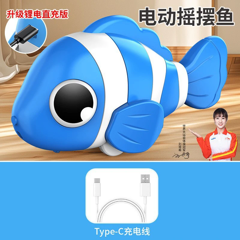 Brinquedo Interativo para Bebê Réptil Peixe Brinquedo para Bebê Brinquedo para Barriga MDUG (azul)