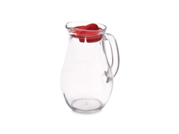 Jarra Bistro Vermelho Transparente Vidro Plástico 1 L