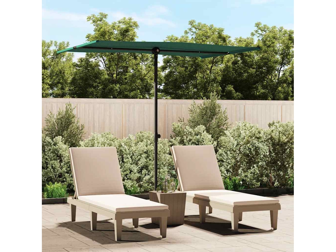 Vidaxl Guarda-sol De Jardim Com Poste De Alumínio 2x1,5 M Verde