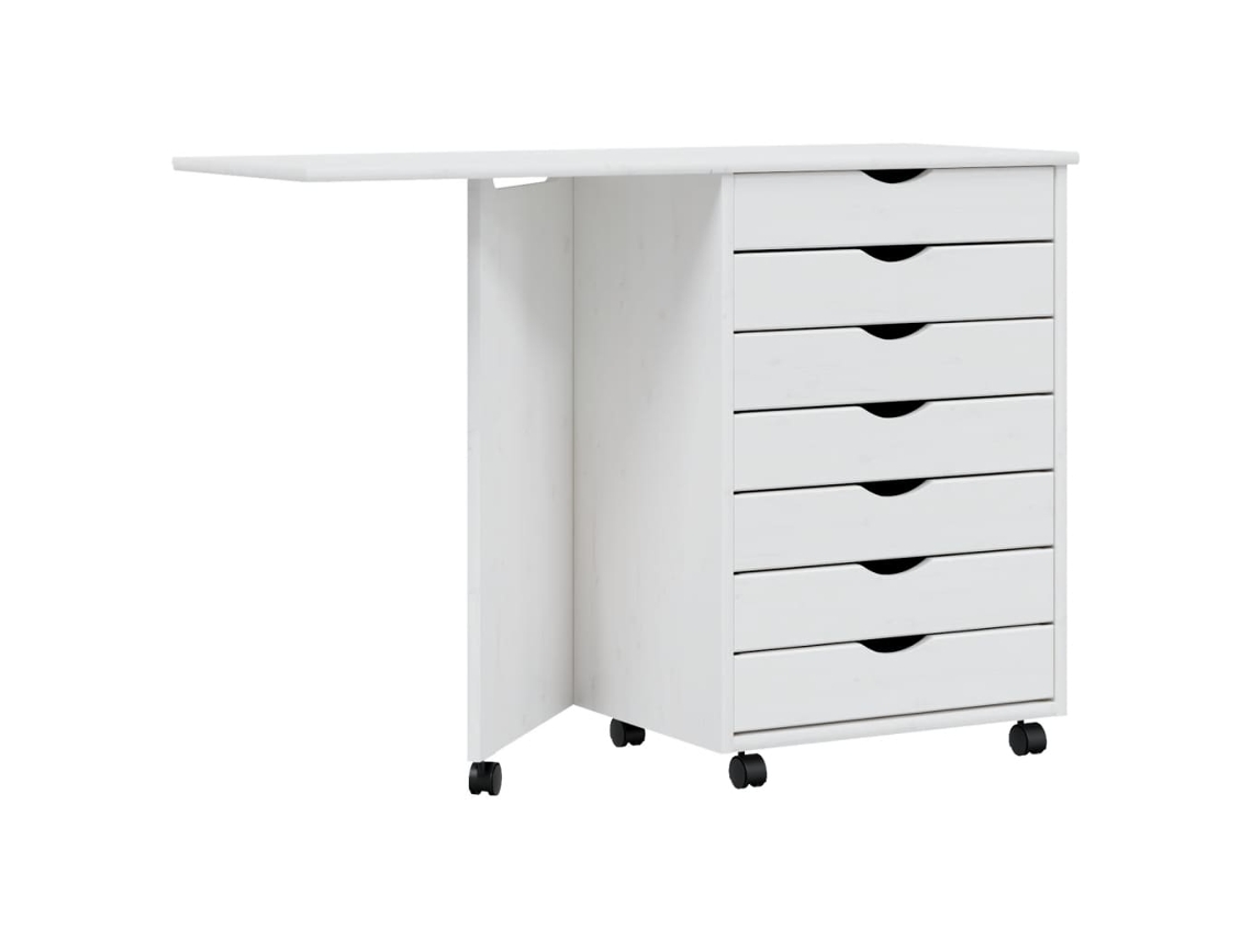 Rolling Cabinet, Rolling Cabinets Vidaxl Branco Madeira De Pinho (n/a)