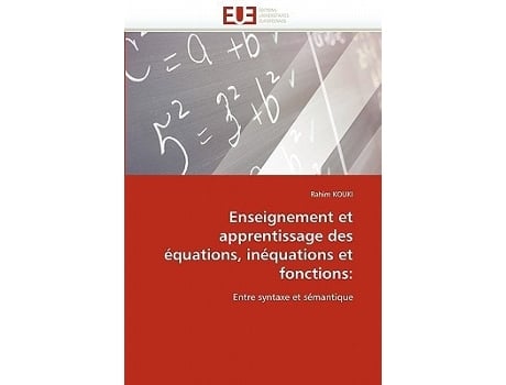 Livro Enseignement Et Apprentissage Des Équations, Inéquations Et Fonctions De Rahim Kouki (francês)