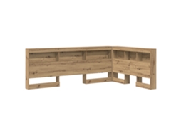 Conjunto 1 Cabeceira De Armazenamento Vidaxl Castanho Madeira De Pinho Maciça (207,5 X 137,5 X 76,5 Cm)