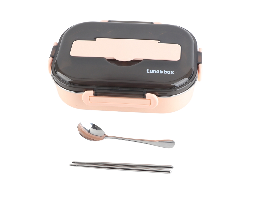 Caixa de Almoço LAXISCREED com Bandeja Removível Isolada Rosa
