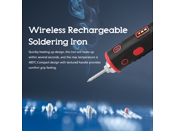 Laxiscreed Ferro De Soldar Recarregável Sem Fios Com Luz Led Forte E Carregamento Wireless